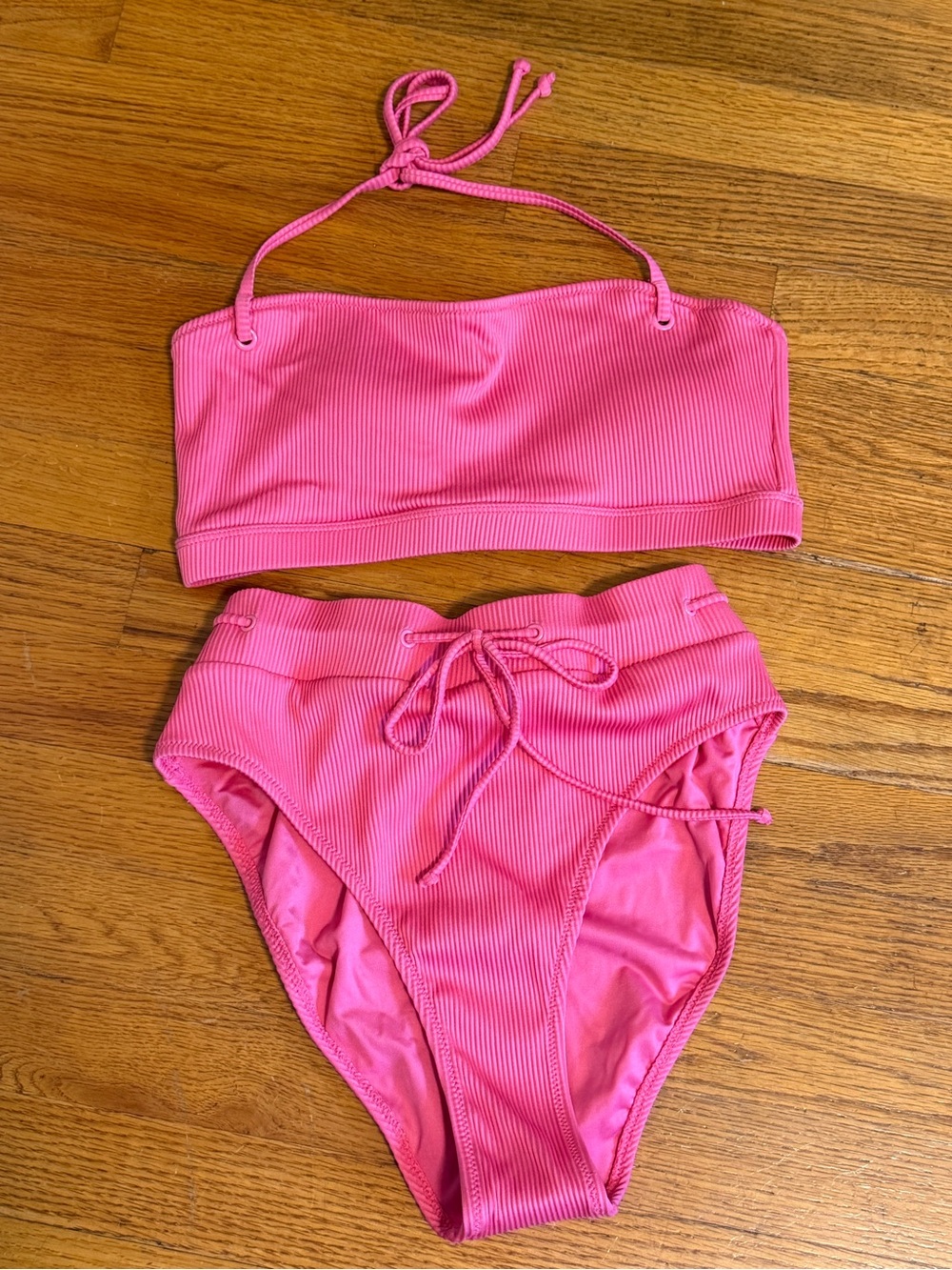 NEW Womens mono b 2 piece swimsuit sz L pink